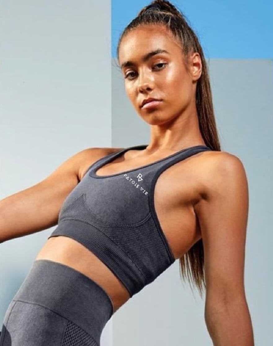 Denim cheap sports bra