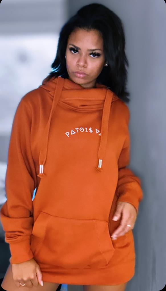 Cross neck hoodie ladies hot sale