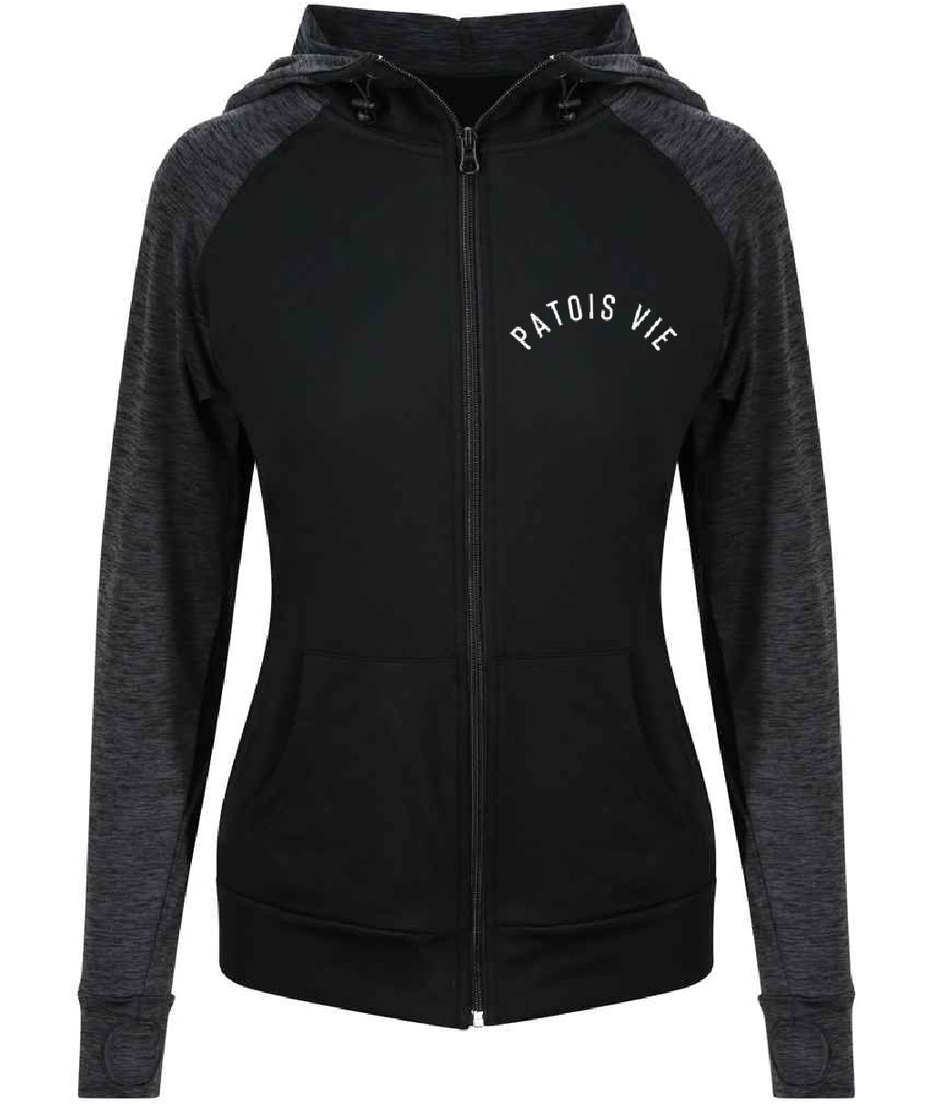 Womens Cool Contrast Zip Hoodie