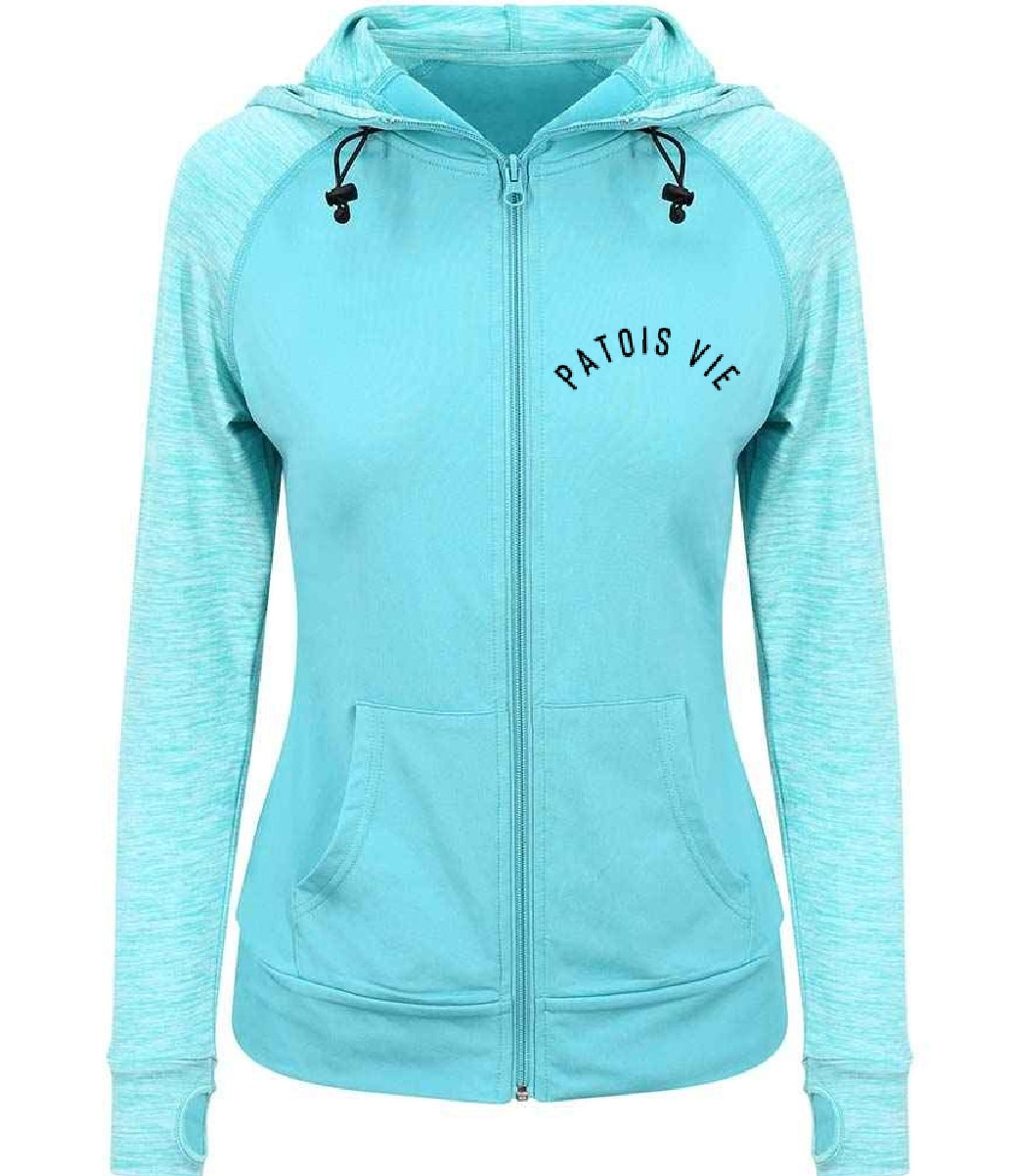 Womens Cool Contrast Zip Hoodie