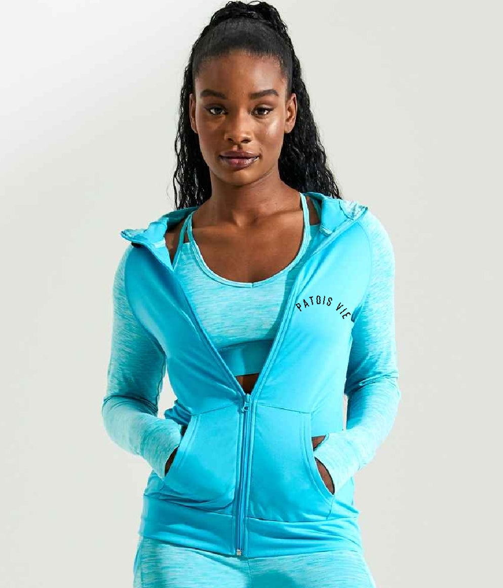 Womens Cool Contrast Zip Hoodie