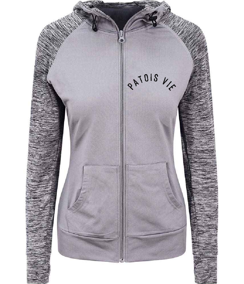 Womens Cool Contrast Zip Hoodie