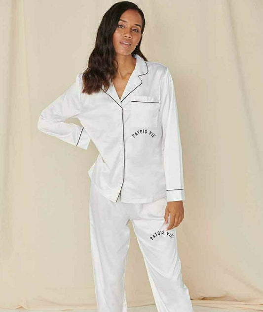 Womens Satin Long PJ's
